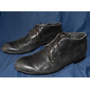 John Varvatos Star USA Men's 10 M Black Leather Chukka Boots